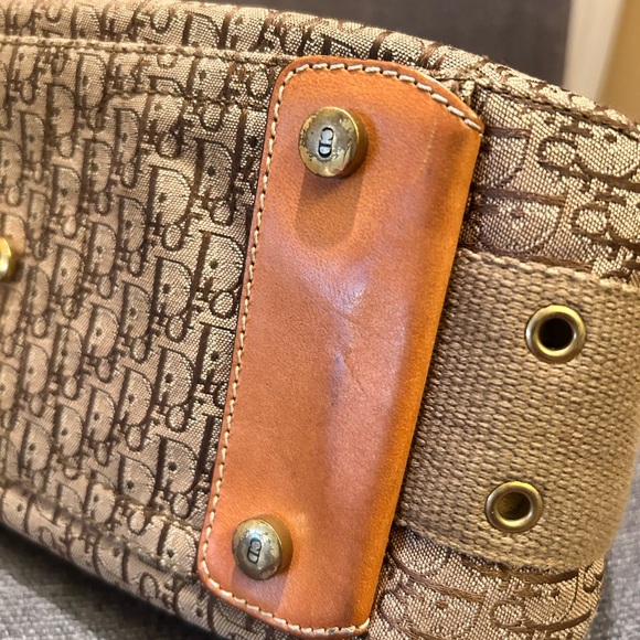 Christian Dior Brown Monogrammed Street Chic Bag Tan Leather pre-owned - Picture 7 of 13